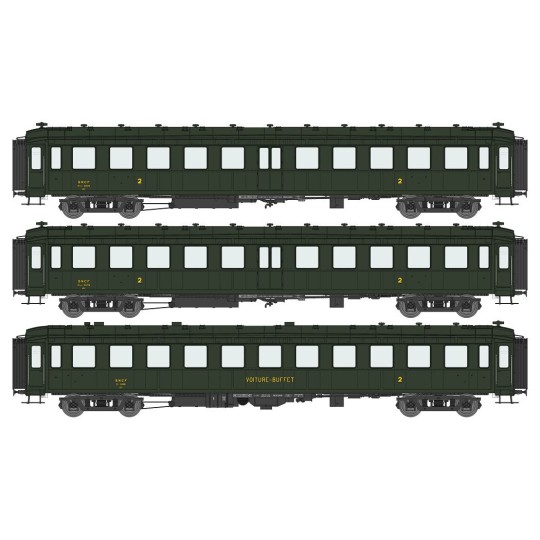 VB-371-Ree Modeles VB371 Set of 3 Bacalan B11/B11/B3 coaches, SNCF