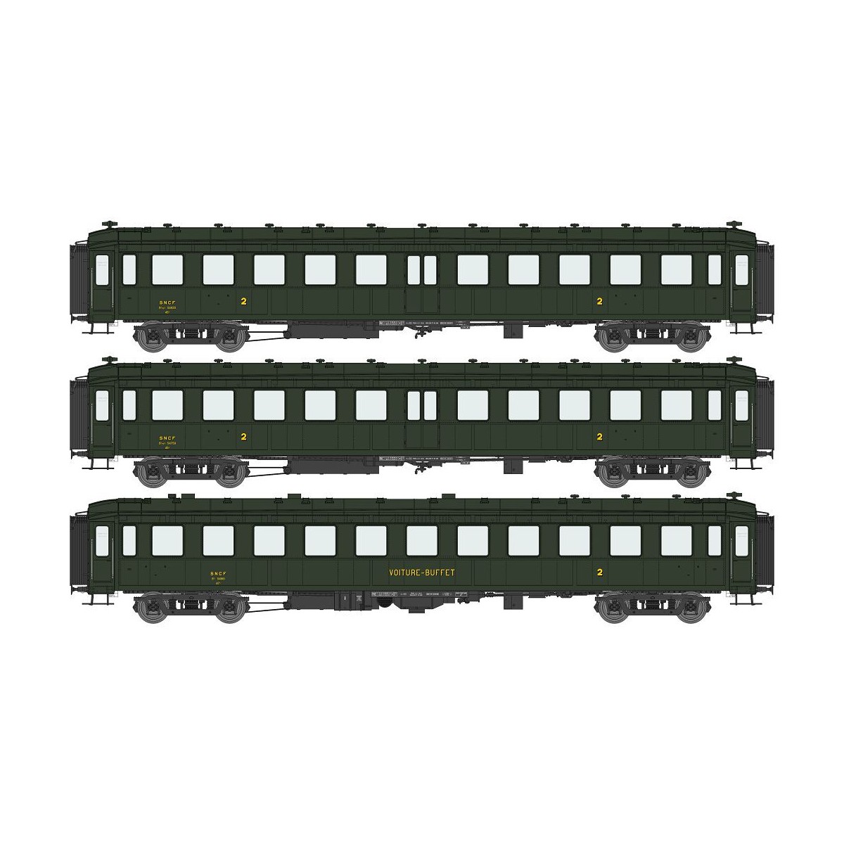 Ree Modeles VB371 Set of 3 Bacalan B11/B11/B3 coaches, SNCF - VB-371