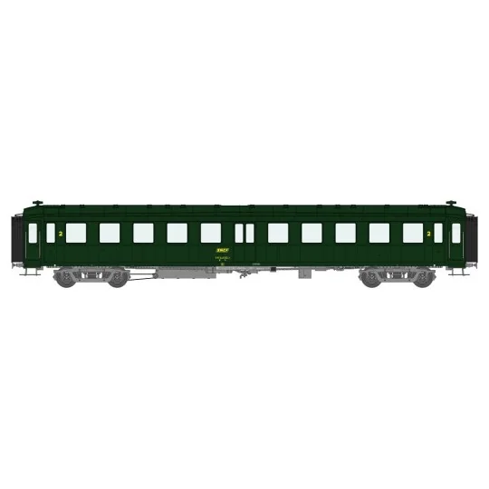 VB-375-Ree Modeles VB375 Voiture Bacalan 2ème classe B11, SNCF, logo encadré jaune