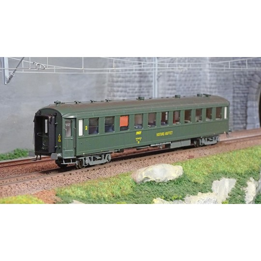 VB-376-Ree Modeles VB376 Bacalan Buffet B3r Carriage, SNCF, yellow framed logo