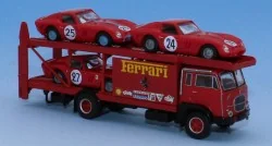 Brekina 58481 Camion Fiat 640 porte autos, avec 3 Ferrari 250 GTO, écurie Ferrari Le Mans 1963 Sai SAI_58481 - 1
