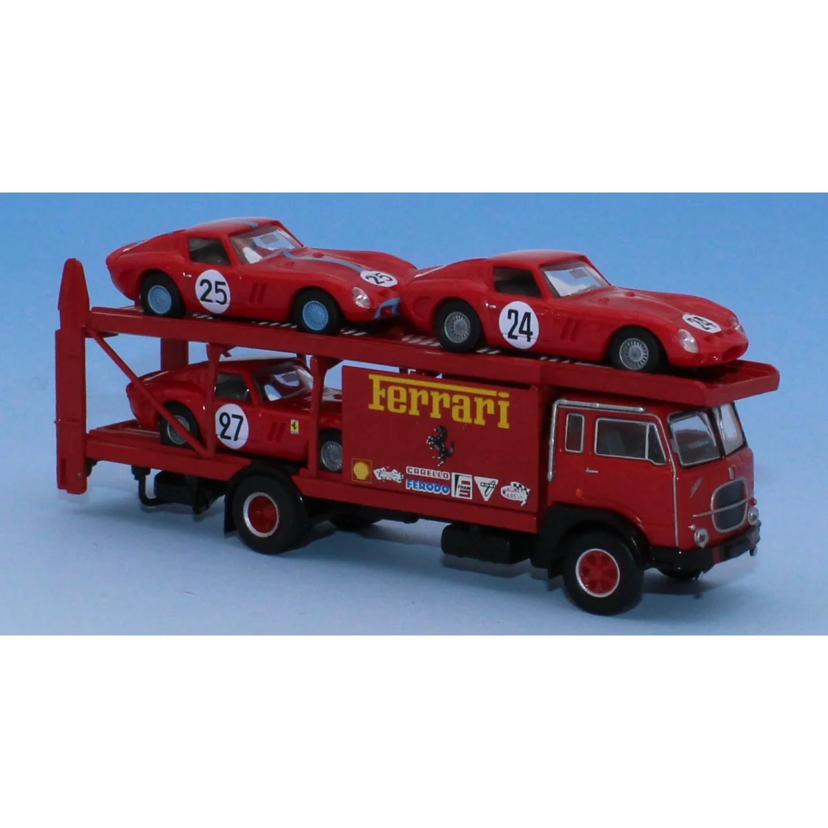 Brekina 58481 Camion Fiat 640 porte autos, avec 3 Ferrari 250 GTO, écurie Ferrari Le Mans 1963 Sai SAI_58481 - 1 Brekina 58481 Camion Fiat 640 porte autos, avec 3 Ferrari 250 GTO, écurie Ferrari Le Mans 1963 Sai SAI_58481 - 1
