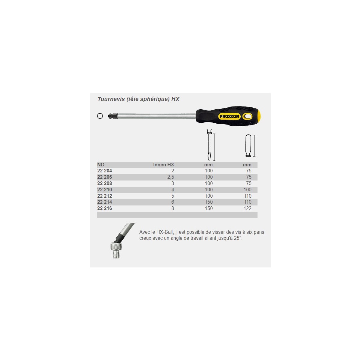 Proxxon 3mm Hex Socket Screwdriver (Ball Head)