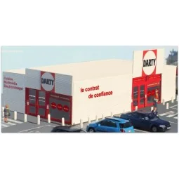 Darty commercial store, Sai 174, with fencing, wire mesh and Renaul...