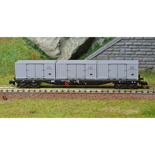 MiniTrix 18431 Bogie flat wagons type Rgs 3910, DR, scale N Trix_18431-MiniTrix 18431 Bogie flat wagons type Rgs 3910, DR, scale N