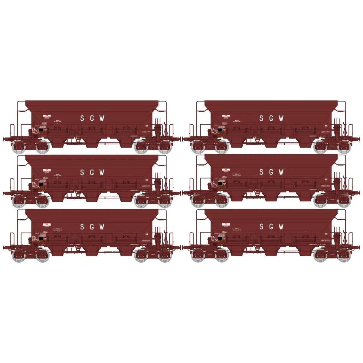 Ree modeles WB798 Set de 6 wagons trémie F70 Eads, SGW, ep. IV Ree Modeles WB-798 - 3 Ree modeles WB798 Set de 6 wagons trémie F70 Eads, SGW, ep. IV Ree Modeles WB-798 - 3