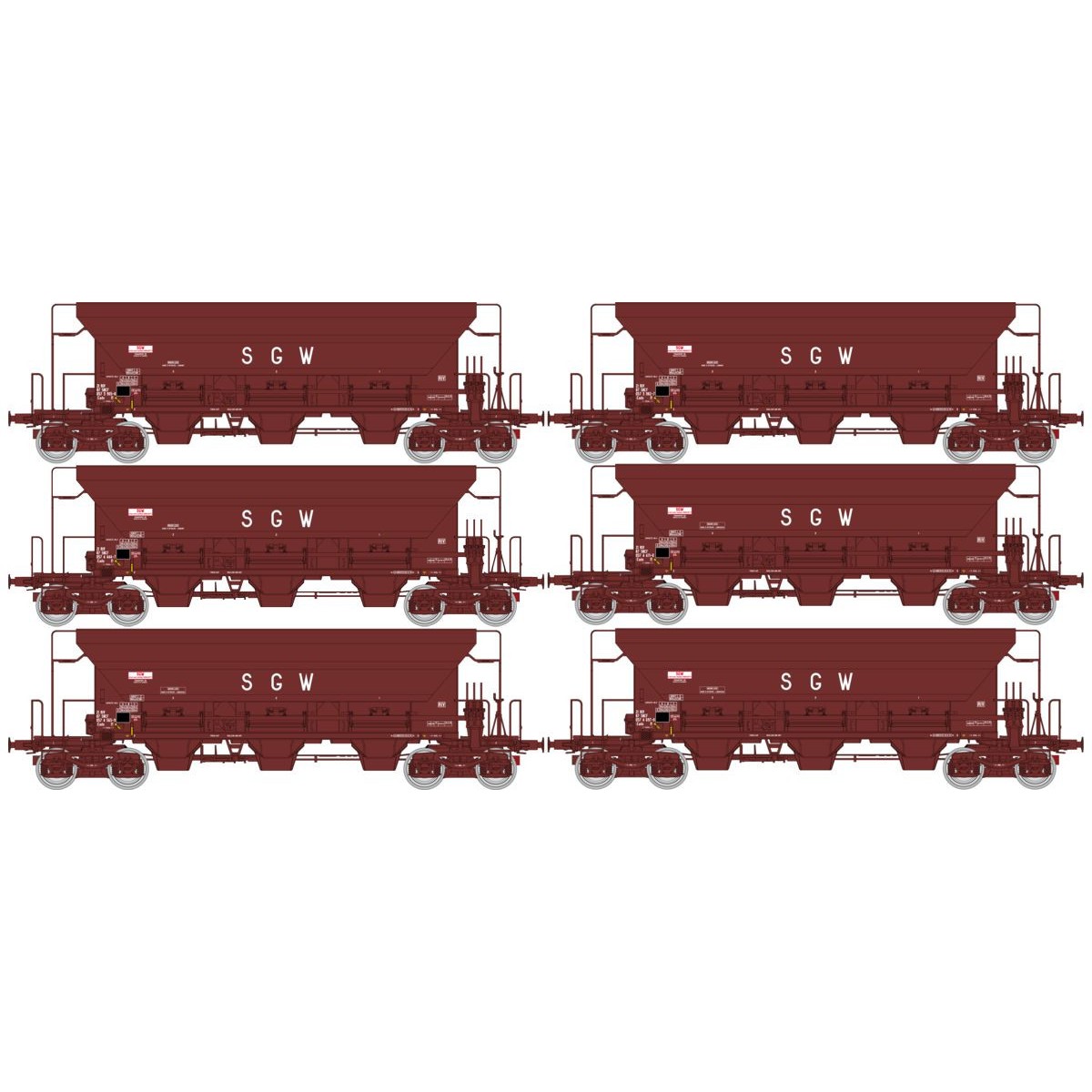 Ree modeles WB798 Set de 6 wagons trémie F70 Eads, SGW, ep. IV Ree Modeles WB-798 - 3