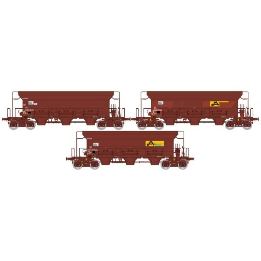 Ree Models WB803 Set of 3 F70 Facs hopper wagons, STVA / SWG / Mall... WB-803-Ree Models WB803 Set of 3 F70 Facs hopper wagons, STVA / SWG / Mallet, epoch V-VI