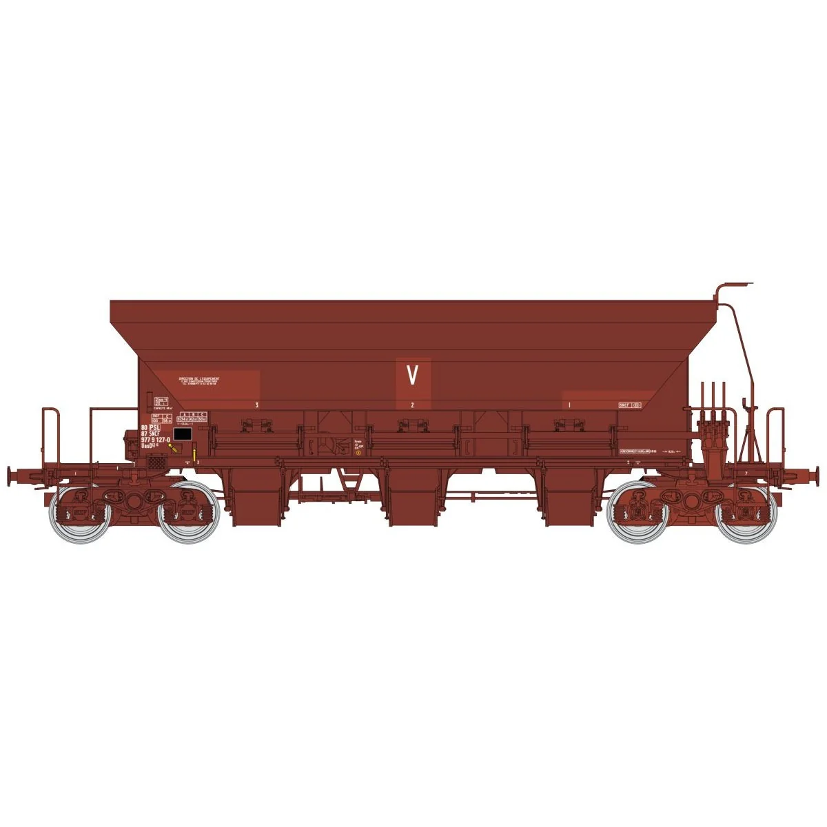 Ree modeles WB805 Wagon trémie à Ballast F70 Uas, SNCF, INFRA V, ep. VI Ree Modeles WB-805 - 3