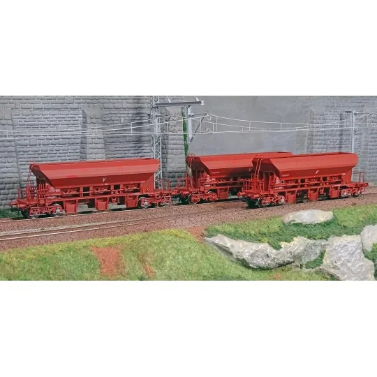 WB-806-Ree models WB806 Set of 3 ballast hopper wagons F70 Uas, SNCF, INFRA V, ep. VI