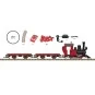 LGB_90463-LGB 90463 Starter set of building bricks (Lego type), with steam locomotive and 2 wagons, garden train