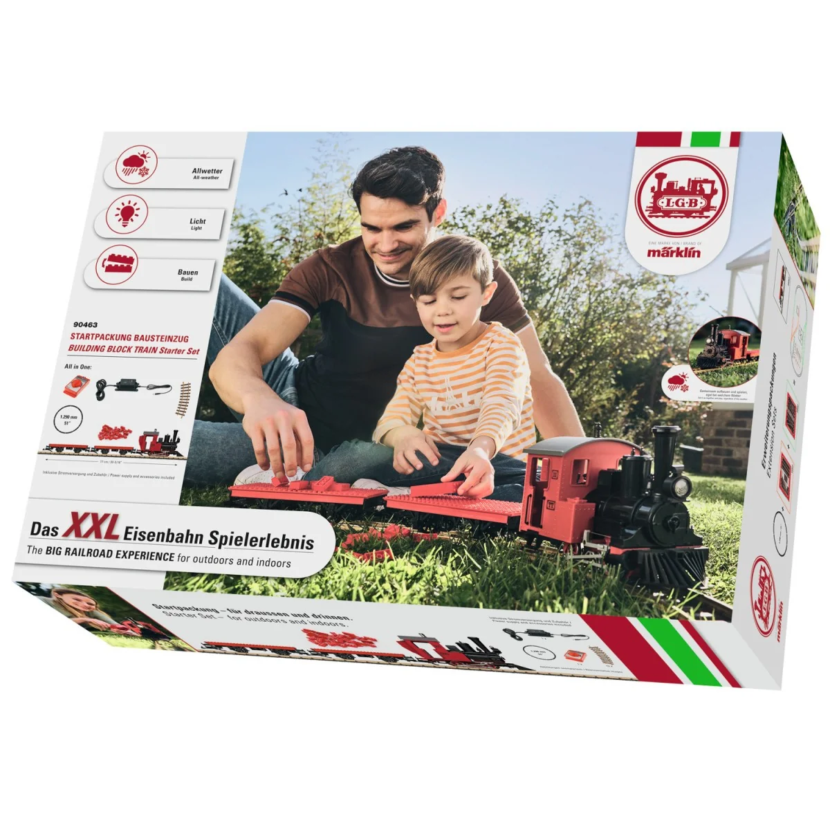 LGB 90463 Starter set of building bricks (Lego type), with steam lo...