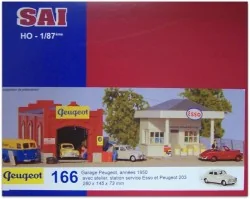 Sai 166 Peugeot Garage 1950/1960 with service station and Peugeot 2...