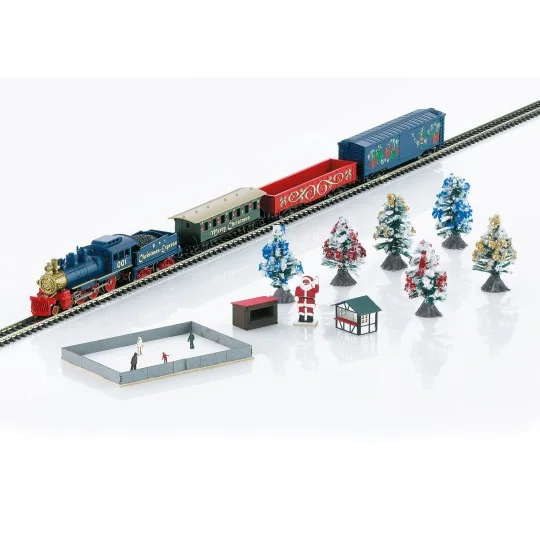 Marklin_81845-Marklin 81845 Starter Set Steam Freight Train, "Christmas", Z scale
