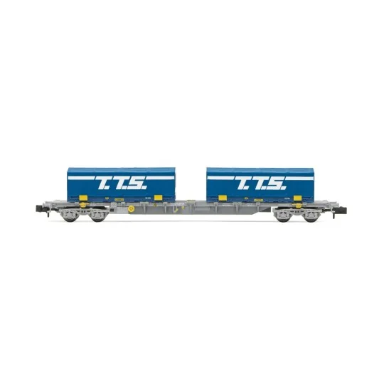 HN6582-Arnold HN6582 Bogie container wagon, type Sgnss, Novatrans, SNCF, loaded with 2 TTS 22' containers, N scale
