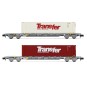 HN6584-Arnold HN6584 Set of 2 Sgss type bogie container wagons, Novatrans, SNCF, loaded with Trans-Fer 45' containers, N scale