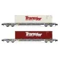 HN6584-Arnold HN6584 Set of 2 Sgss type bogie container wagons, Novatrans, SNCF, loaded with Trans-Fer 45' containers, N scale