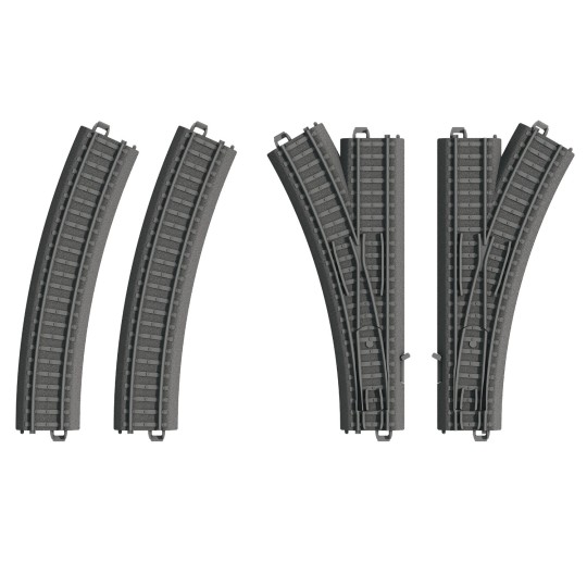 Marklin_23401-Marklin 23401 Additional Track Set for Plastic Track, Turnout Set - My World