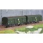 Models World 30318 Set de 2 fourgons à bagages, SNCF, Dd2ai, Vert 301, marquage UIC, feux fin de convoi Models World MW_30318 - MW_30318-Models World 30318 Set de 2 fourgons à bagages, SNCF, Dd2ai, Vert 301, marquage UIC, feux fin de convoi