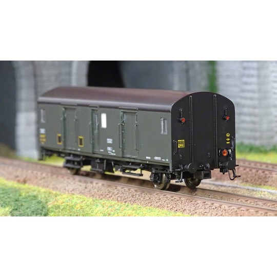 MW_30312-Models World 30312 Fourgon à bagages, SNCF, Dqd2m, Vert 306, marquage 1956, feux fin de convoi