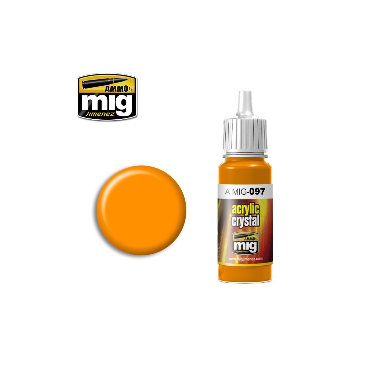 Peinture acrylique ORANGE CRISTAL 17ml Mig AMMO - MIG Jimenez A.MIG-0097 - 1