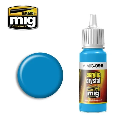 Peinture acrylique BLEU CLAIR CRISTAL 17ml Mig AMMO - MIG Jimenez A.MIG-0098 - 1 A.MIG-0098-Peinture acrylique BLEU CLAIR CRISTAL 17ml Mig - A.MIG-0098