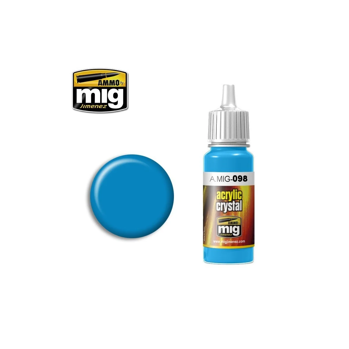 Peinture acrylique BLEU CLAIR CRISTAL 17ml Mig AMMO - MIG Jimenez A.MIG-0098 - 1 Peinture acrylique BLEU CLAIR CRISTAL 17ml Mig AMMO - MIG Jimenez A.MIG-0098 - 1