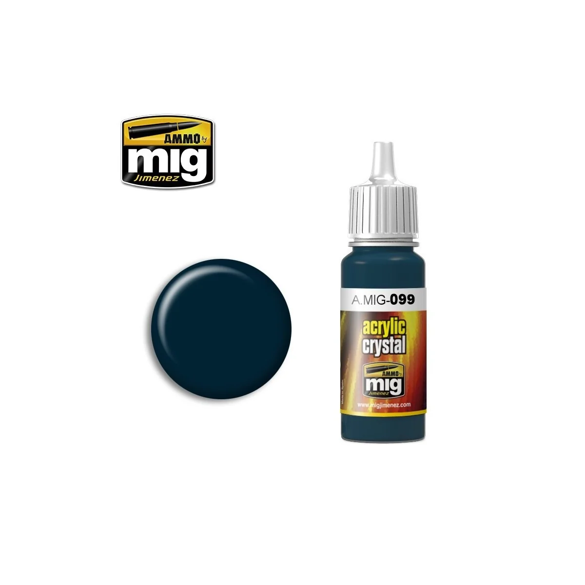 Acrylic paint BLACK BLUE CRYSTAL (AND TAIL LIGHT OFF) 17ml Mig Acrylic paint BLACK BLUE CRYSTAL (AND TAIL LIGHT OFF) 17ml Mig