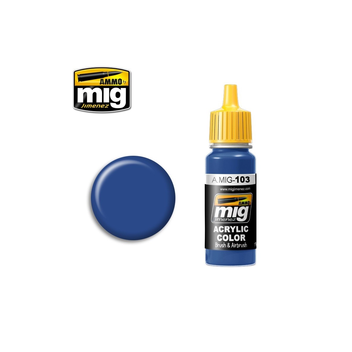 Peinture acrylique BLEU MOYEN 17ml Mig AMMO - MIG Jimenez A.MIG-0103 - 1