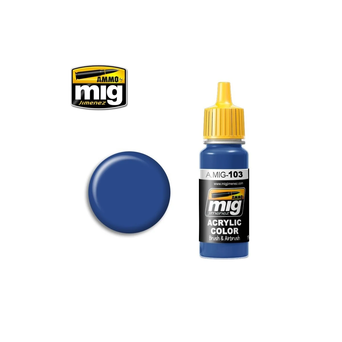 Peinture acrylique BLEU MOYEN 17ml Mig AMMO - MIG Jimenez A.MIG-0103 - 1 Peinture acrylique BLEU MOYEN 17ml Mig AMMO - MIG Jimenez A.MIG-0103 - 1
