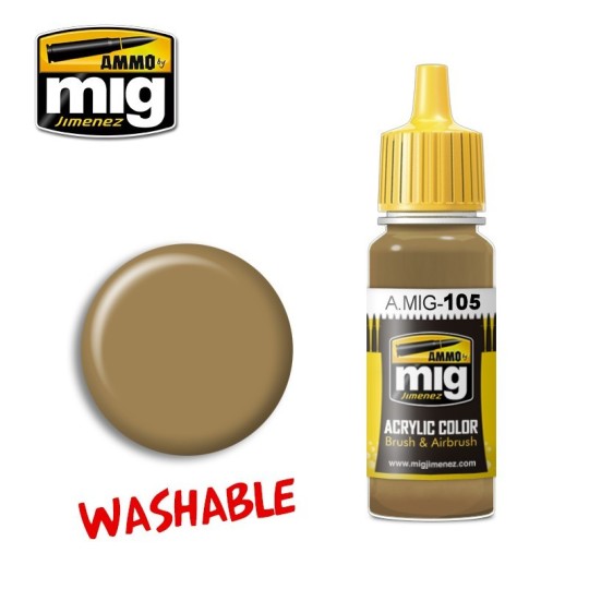 A.MIG-0105-Peinture acrylique POUSSIÈRE LAVABLE (RAL 8000) 17ml Mig