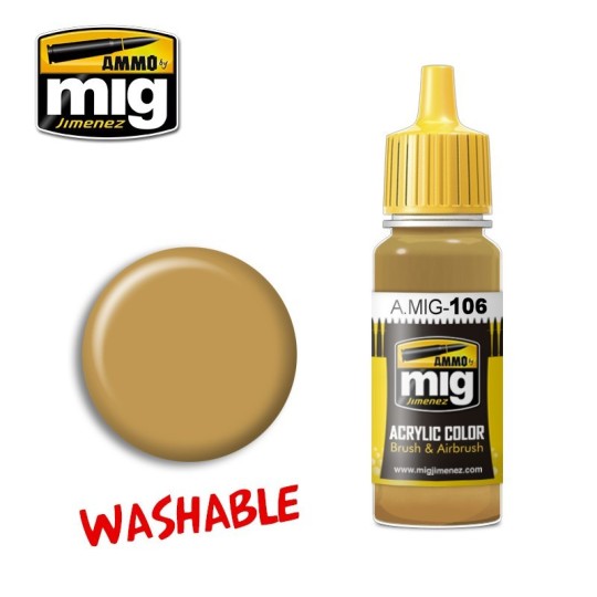 A.MIG-0106-Washable Sand Acrylic Paint (RAL 8020) 17ml Mig