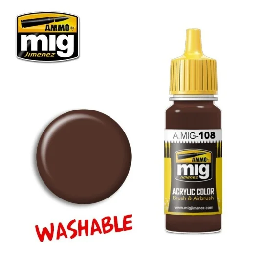 Peinture acrylique BOUE LAVABLE 17ml Mig AMMO - MIG Jimenez A.MIG-0108 - 1 A.MIG-0108-Peinture acrylique BOUE LAVABLE 17ml Mig - A.MIG-0108