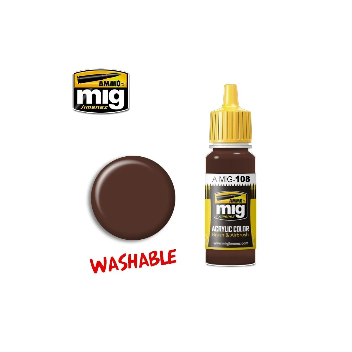 Peinture acrylique BOUE LAVABLE 17ml Mig AMMO - MIG Jimenez A.MIG-0108 - 1 Peinture acrylique BOUE LAVABLE 17ml Mig AMMO - MIG Jimenez A.MIG-0108 - 1