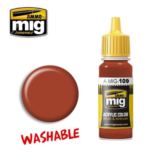 A.MIG-0109-Washable Rust Acrylic Paint 17ml Mig