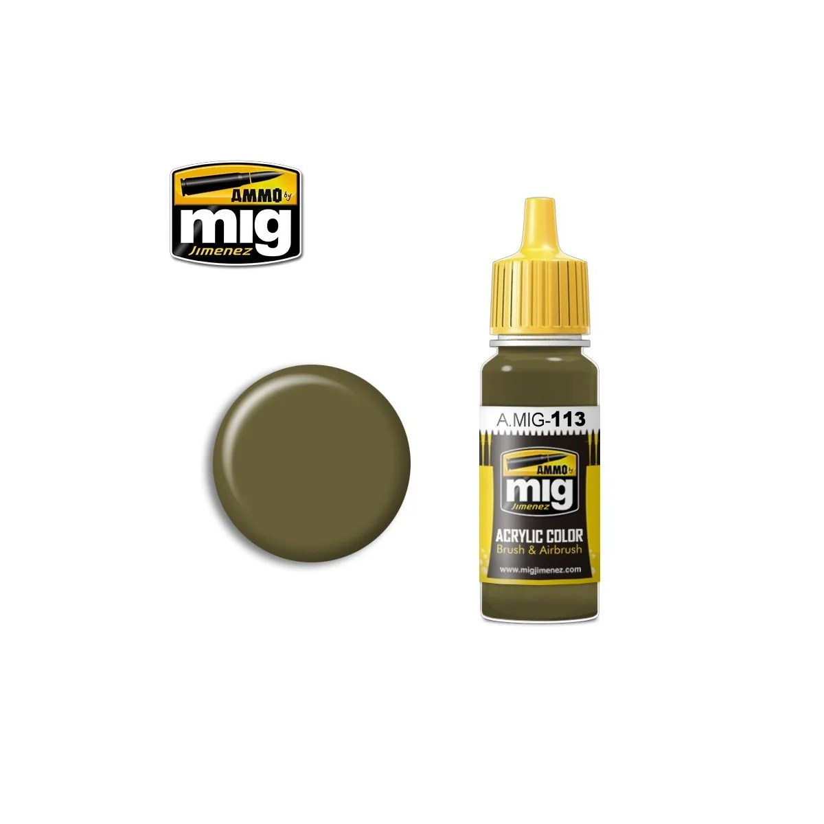 Peinture acrylique VERT KAKI Nº3 (BRITANNIQUE 1939-42) 17ml Mig AMMO - MIG Jimenez A.MIG-0113 - 1