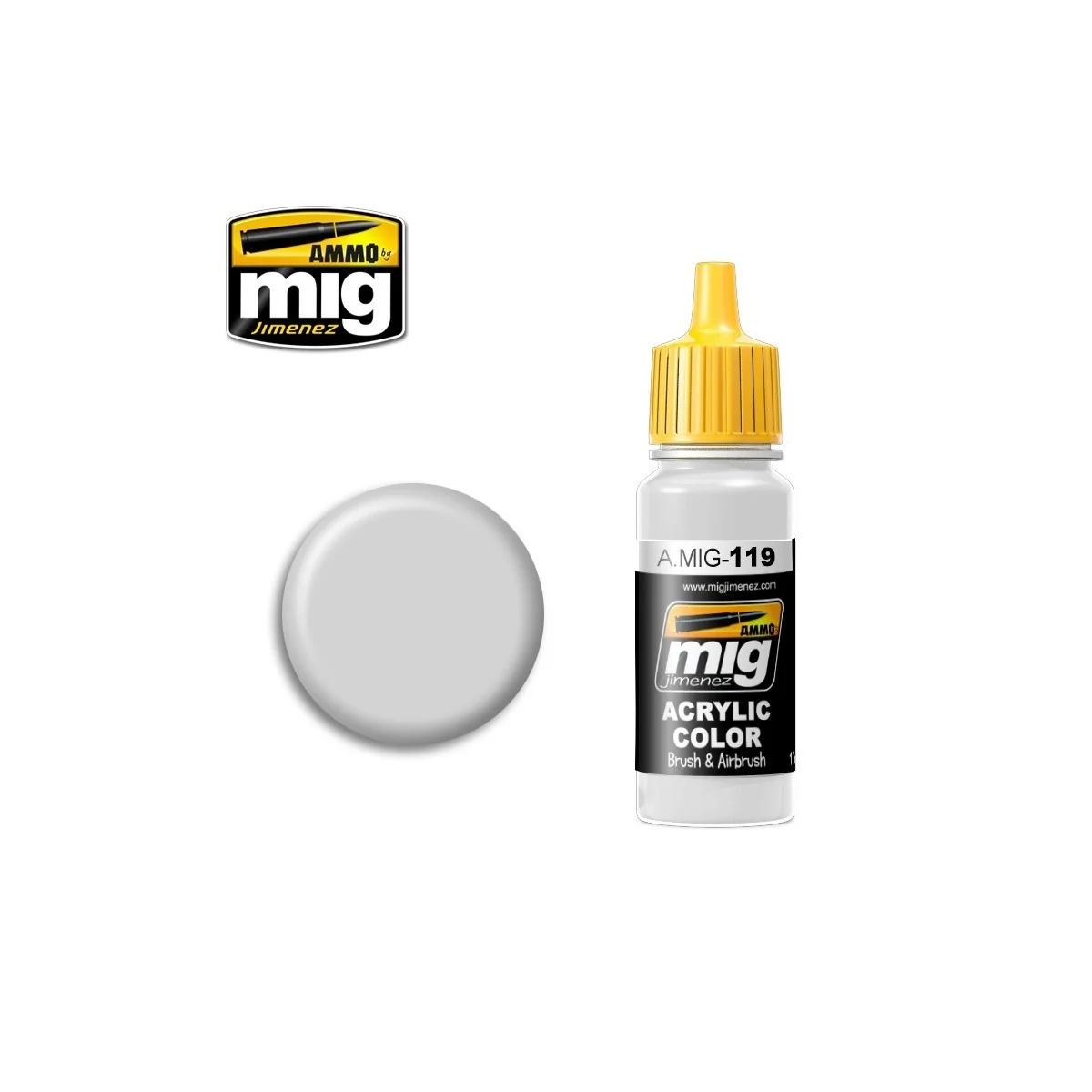 Peinture acrylique GRIS FROID 17ml Mig AMMO - MIG Jimenez A.MIG-0119 - 1 Peinture acrylique GRIS FROID 17ml Mig AMMO - MIG Jimenez A.MIG-0119 - 1
