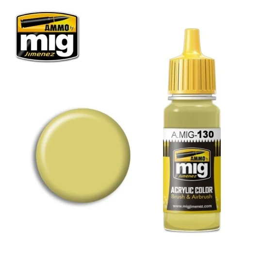 Mig 17ml Faded Yellow Acrylic Paint A.MIG-0130-Mig 17ml Faded Yellow Acrylic Paint - A.MIG-0130