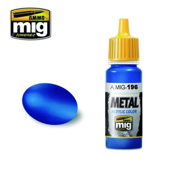 Peinture acrylique BLEU MÉTALLIQUE OGIVE 17ml Mig AMMO - MIG Jimenez A.MIG-0196 - 1 A.MIG-0196-Peinture acrylique BLEU MÉTALLIQUE OGIVE 17ml Mig - A.MIG-0196