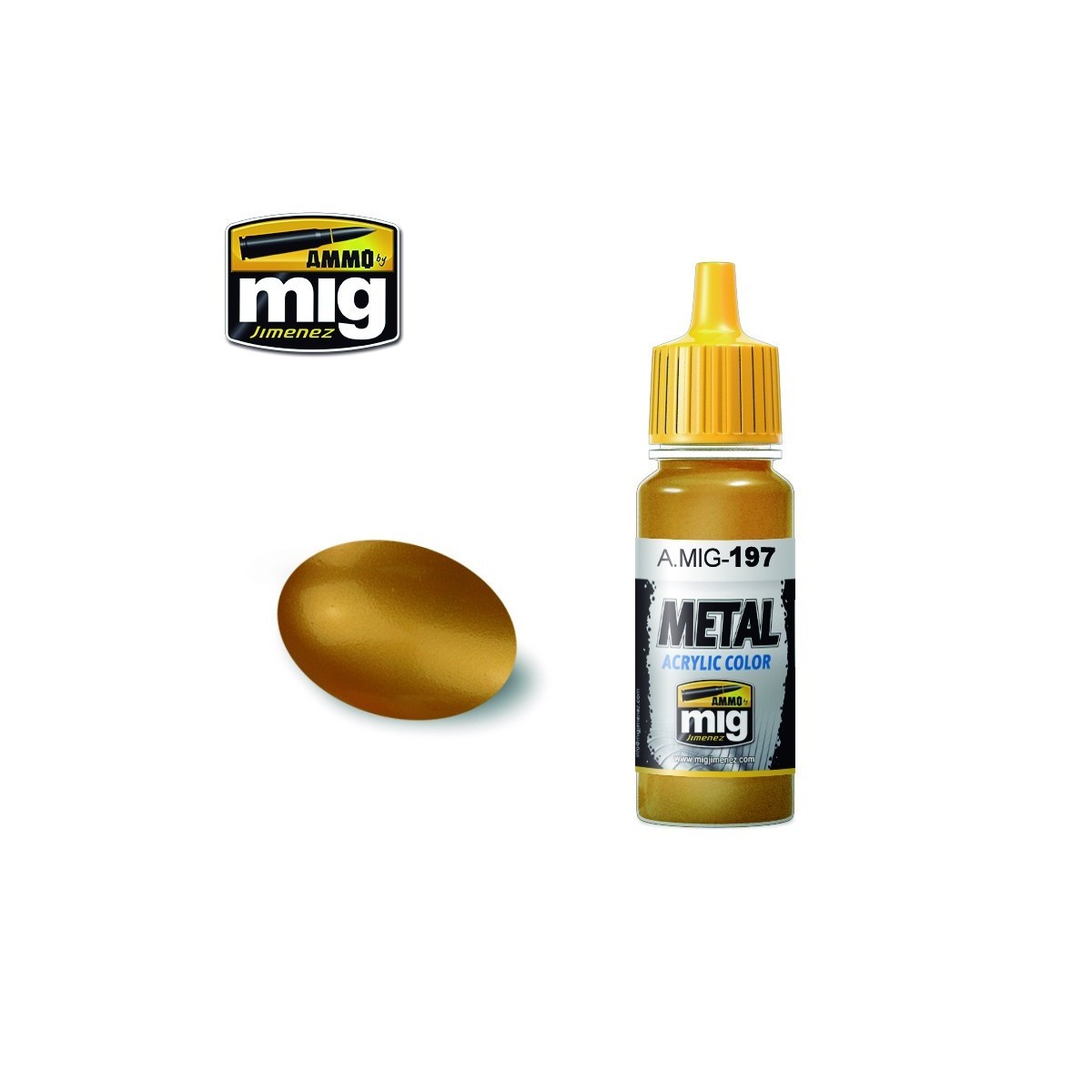 Peinture acrylique LAITON 17ml Mig AMMO - MIG Jimenez A.MIG-0197 - 1