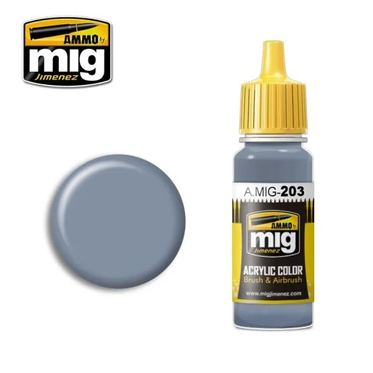 Peinture acrylique FS 36375 GRIS FANTOME COMPAS CLAIRE 17ml Mig AMMO - MIG Jimenez A.MIG-0203 - 1 A.MIG-0203-Peinture acrylique FS 36375 GRIS FANTOME COMPAS CLAIRE 17ml Mig - A.MIG-0203