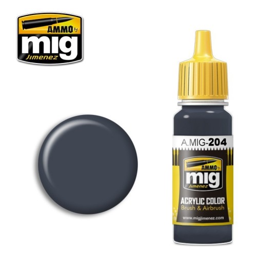 A.MIG-0204-FS 36118 Medium Gunship Grey Acrylic Paint 17ml Mig