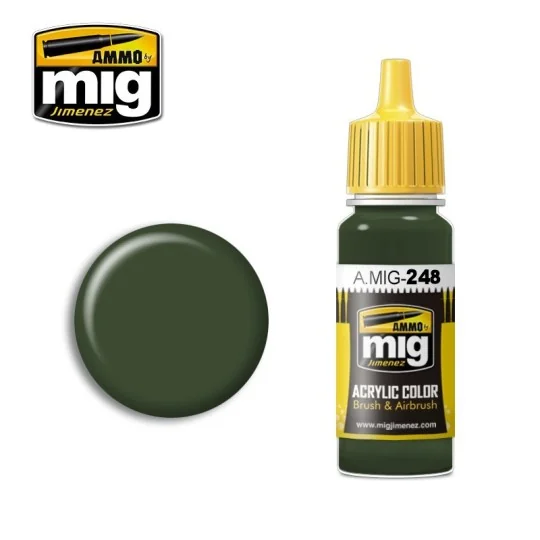 Peinture acrylique RLM 80 VERT OLIVE 17ml Mig AMMO - MIG Jimenez A.MIG-0248 - 1 A.MIG-0248-Peinture acrylique RLM 80 VERT OLIVE 17ml Mig - A.MIG-0248
