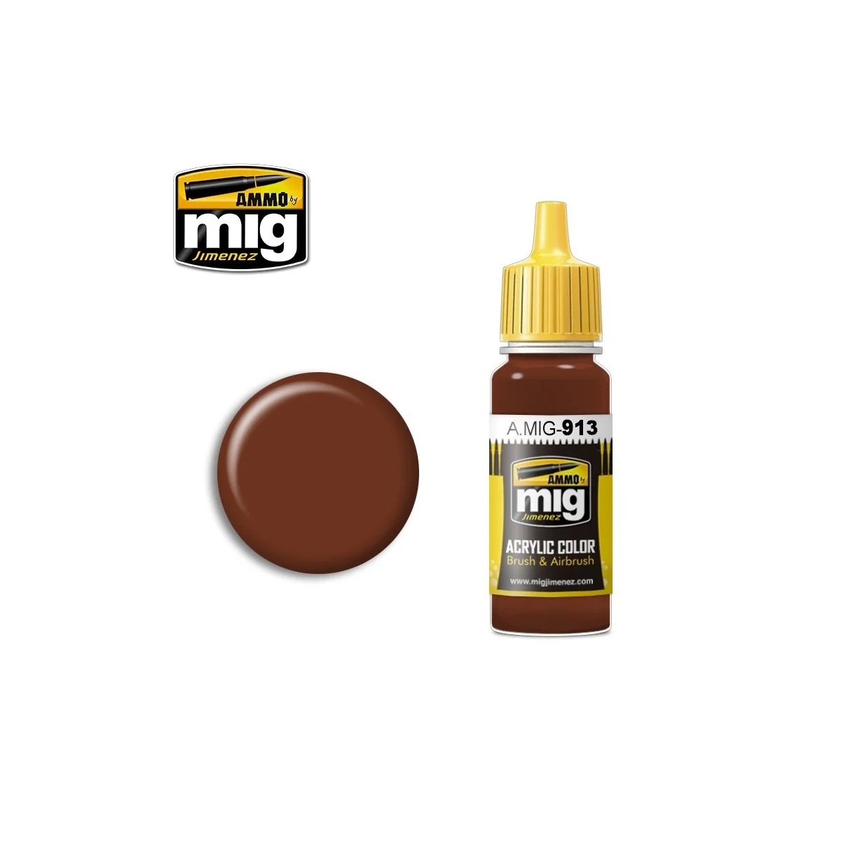 Acrylic paint, brown and red base, 17ml, Mig Acrylic paint, brown and red base, 17ml, Mig