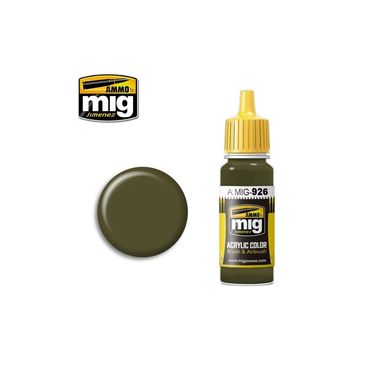 Peinture acrylique BASE VERT OLIVE 17ml Mig AMMO - MIG Jimenez A.MIG-0926 - 1