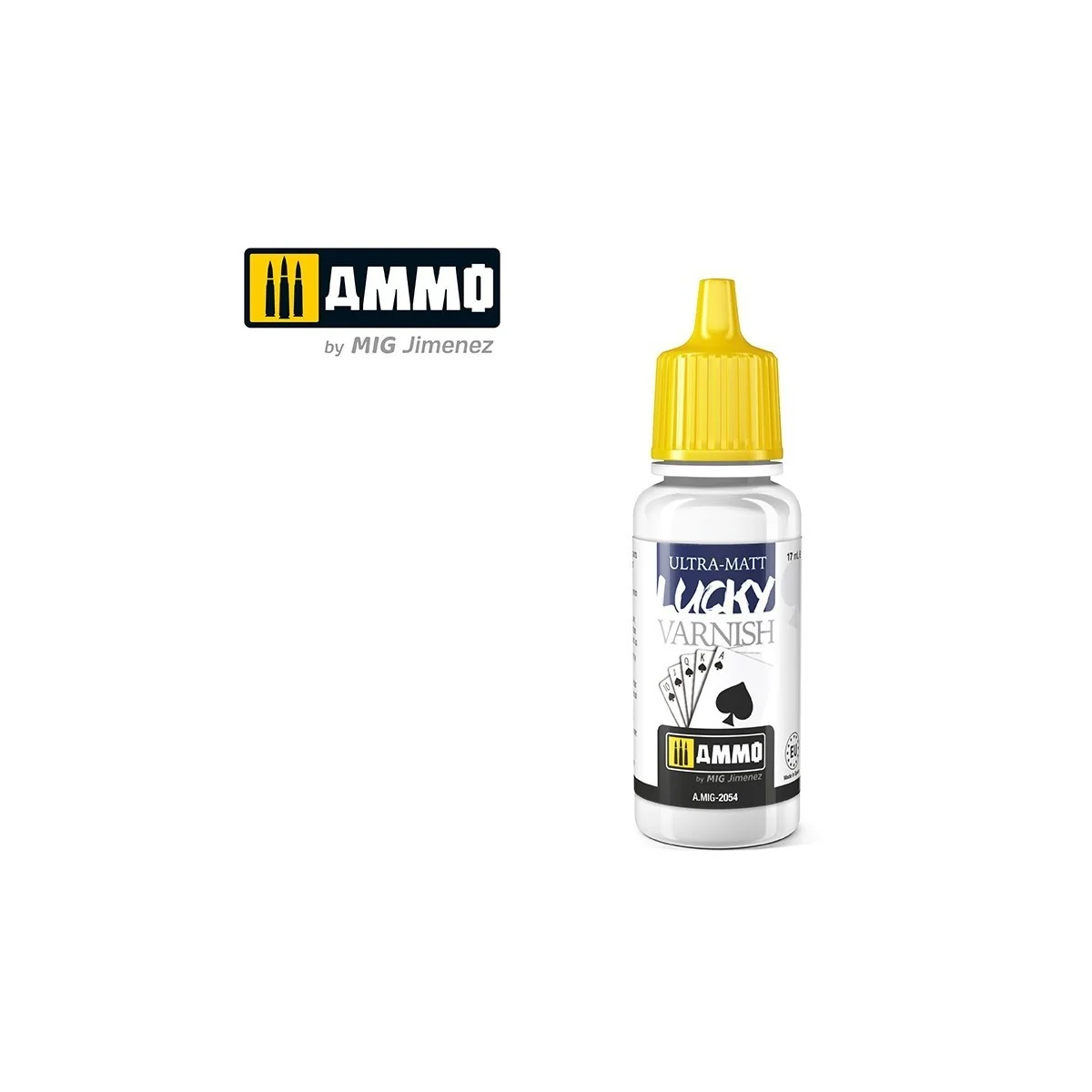 Peinture acrylique VERNIS ULTRA MAT LUCKY (FORMAT 17 ML) 17ml Mig AMMO - MIG Jimenez A.MIG-2054 - 1 Peinture acrylique VERNIS ULTRA MAT LUCKY (FORMAT 17 ML) 17ml Mig AMMO - MIG Jimenez A.MIG-2054 - 1