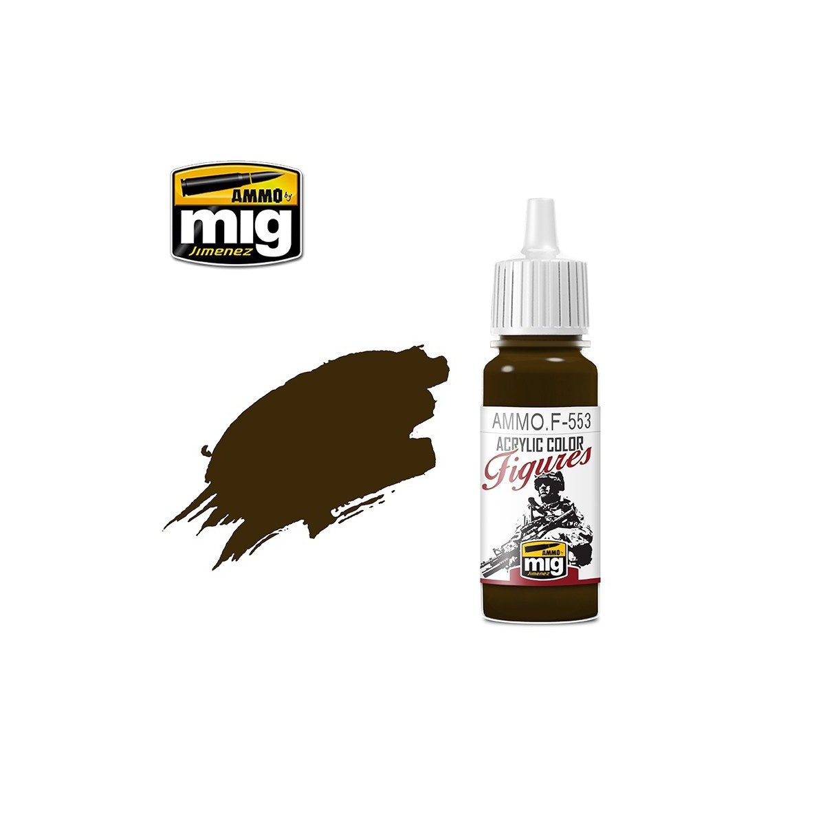 Acrylic Paint BURNT BROWN RED 17ml Mig - A.MIG-F553