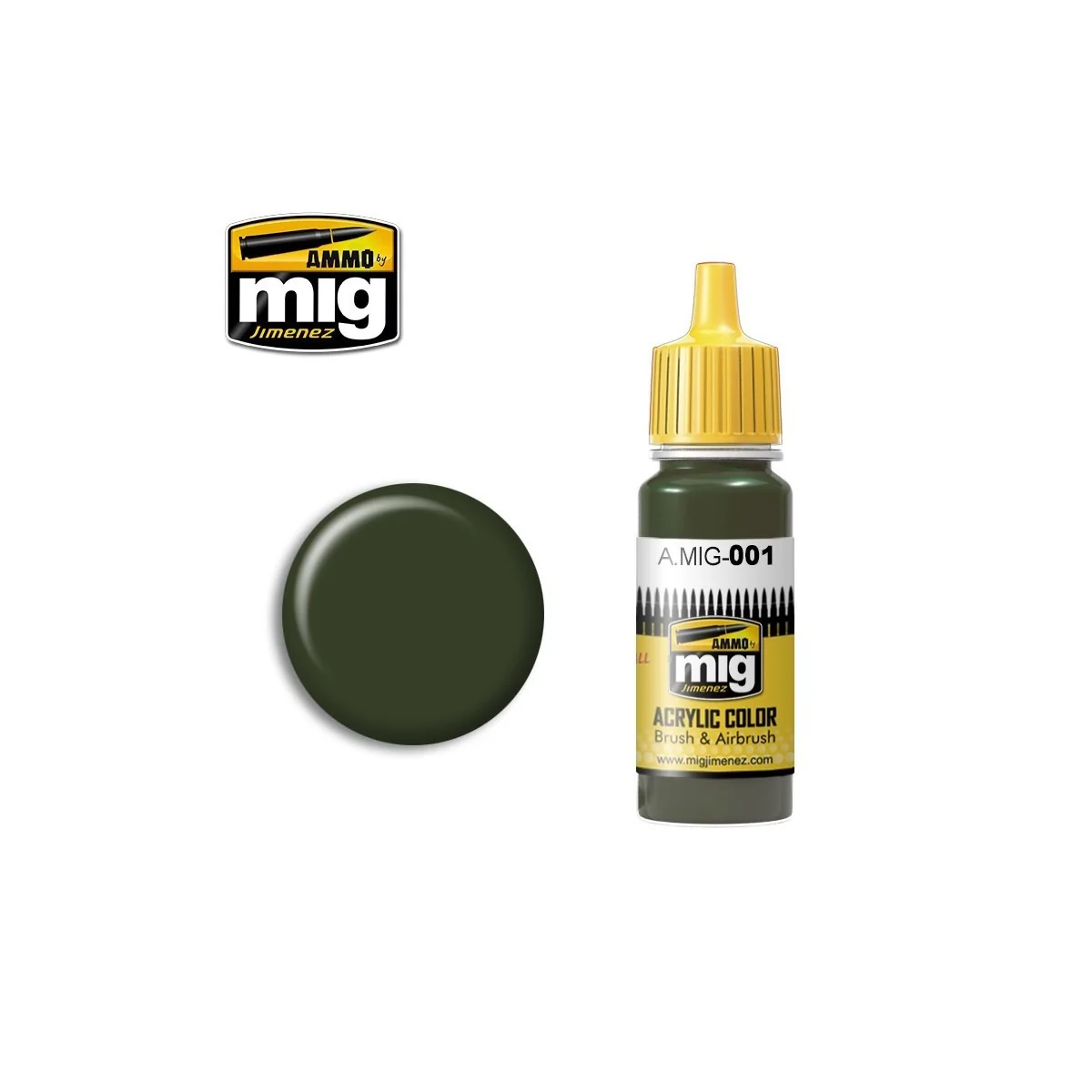 RAL 6003 Olive Green Acrylic Paint OPT.1 17ml Mig RAL 6003 Olive Green Acrylic Paint OPT.1 17ml Mig