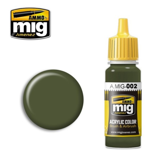 A.MIG-0002-Peinture acrylique RAL 6003 VERT OLIVE OPT.2 17ml Mig