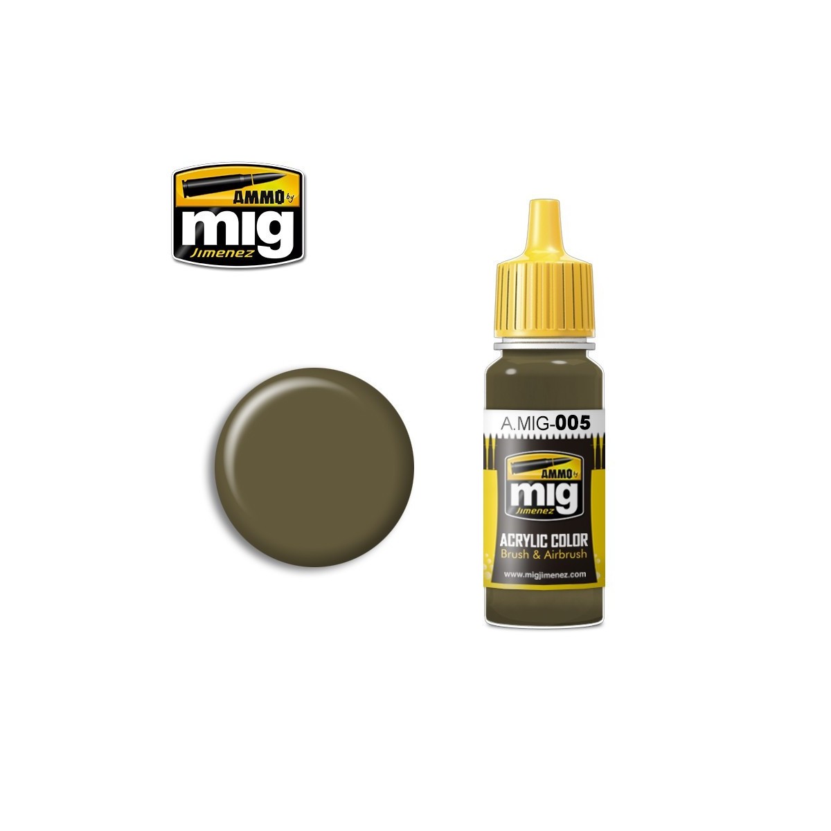 Peinture acrylique RAL 7008 VERT GRIS 17ml Mig AMMO - MIG Jimenez A.MIG-0005 - 1